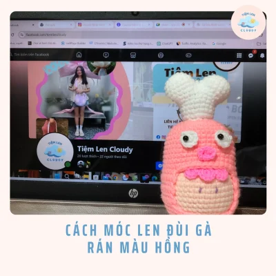 cách móc len gà rán màu hồng